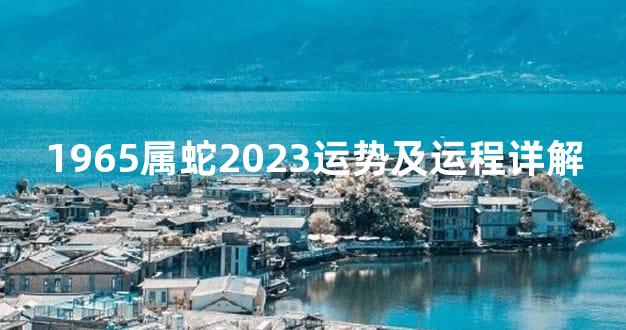 1965属蛇2023运势及运程详解