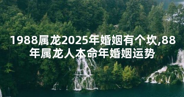 1988属龙2025年婚姻有个坎,88年属龙人本命年婚姻运势