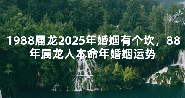 1988属龙2025年婚姻有个坎，88年属龙人本命年婚姻运势