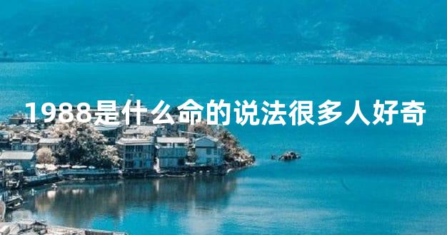 1988是什么命的说法很多人好奇