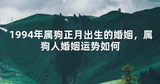 1994年属狗正月出生的婚姻，属狗人婚姻运势如何