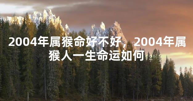 2004年属猴命好不好，2004年属猴人一生命运如何
