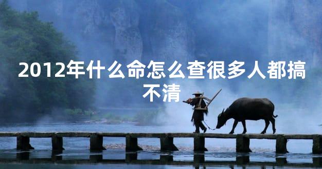 2012年什么命怎么查很多人都搞不清