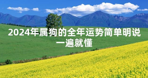 2024年属狗的全年运势简单明说一遍就懂