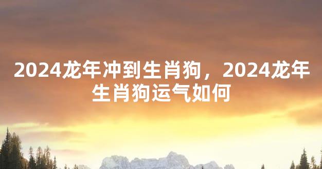 2024龙年冲到生肖狗，2024龙年生肖狗运气如何