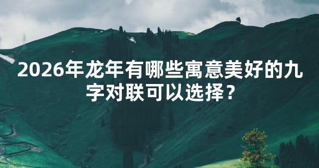 2026年龙年有哪些寓意美好的九字对联可以选择？