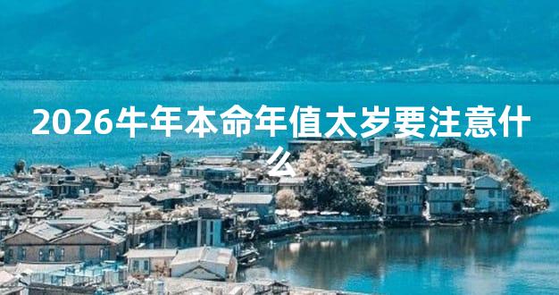 2026牛年本命年值太岁要注意什么
