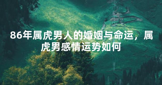 86年属虎男人的婚姻与命运，属虎男感情运势如何