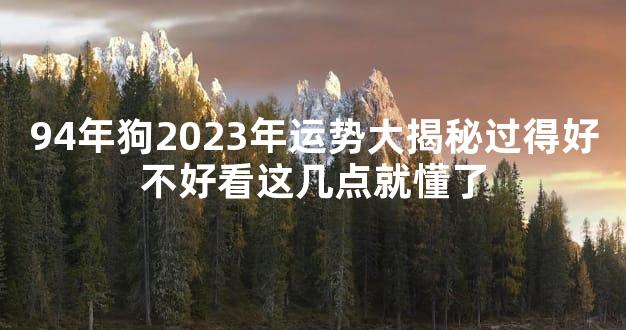 94年狗2023年运势大揭秘过得好不好看这几点就懂了