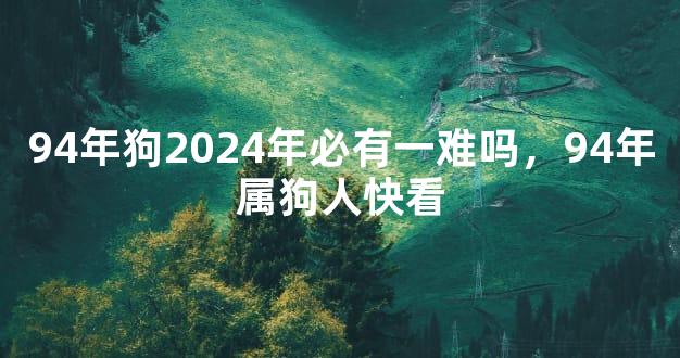 94年狗2024年必有一难吗，94年属狗人快看