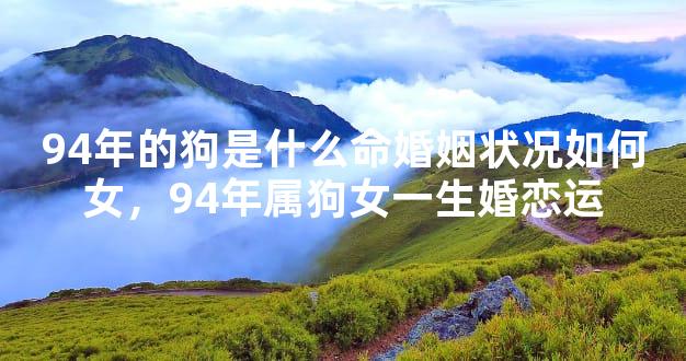 94年的狗是什么命婚姻状况如何女，94年属狗女一生婚恋运