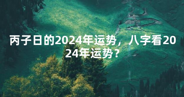 丙子日的2024年运势，八字看2024年运势？