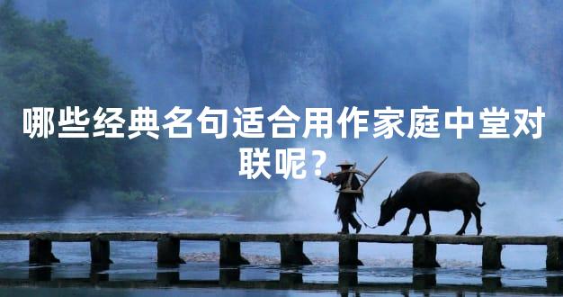 哪些经典名句适合用作家庭中堂对联呢？