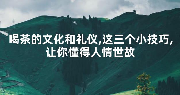 喝茶的文化和礼仪,这三个小技巧,让你懂得人情世故