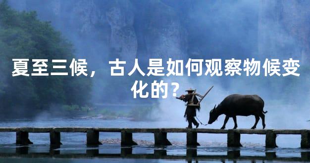 夏至三候，古人是如何观察物候变化的？