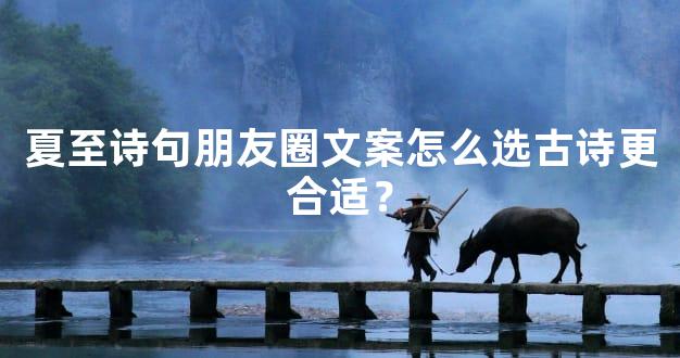 夏至诗句朋友圈文案怎么选古诗更合适？