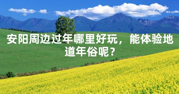 安阳周边过年哪里好玩，能体验地道年俗呢？