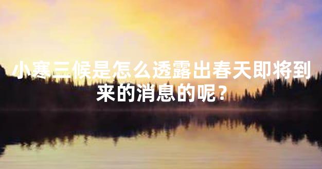 小寒三候是怎么透露出春天即将到来的消息的呢？