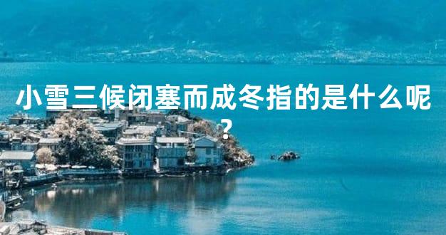 小雪三候闭塞而成冬指的是什么呢？