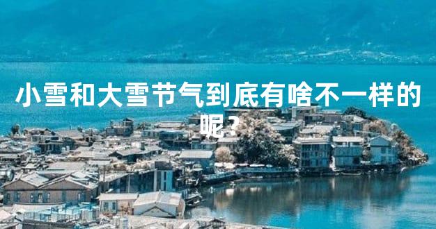 小雪和大雪节气到底有啥不一样的呢？