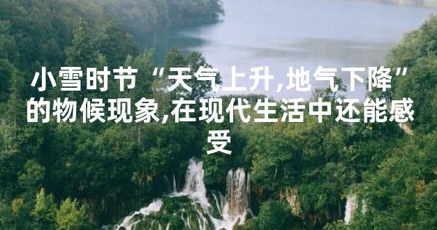 小雪时节“天气上升,地气下降”的物候现象,在现代生活中还能感受