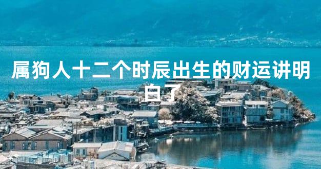 属狗人十二个时辰出生的财运讲明白了