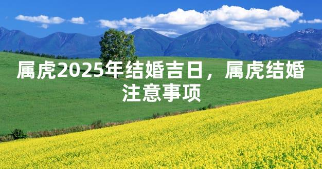 属虎2025年结婚吉日，属虎结婚注意事项