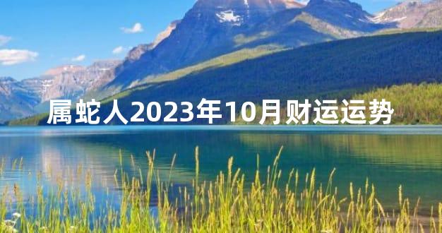 属蛇人2023年10月财运运势