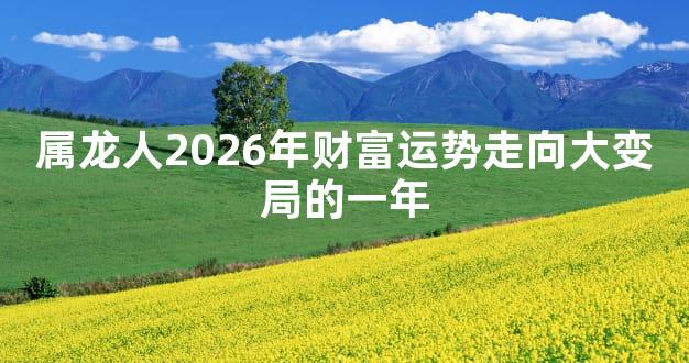 属龙人2026年财富运势走向大变局的一年