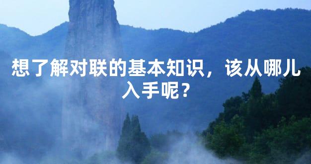 想了解对联的基本知识，该从哪儿入手呢？