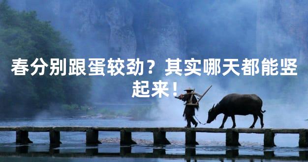春分别跟蛋较劲？其实哪天都能竖起来！