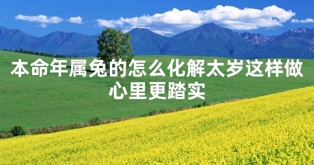 本命年属兔的怎么化解太岁这样做心里更踏实