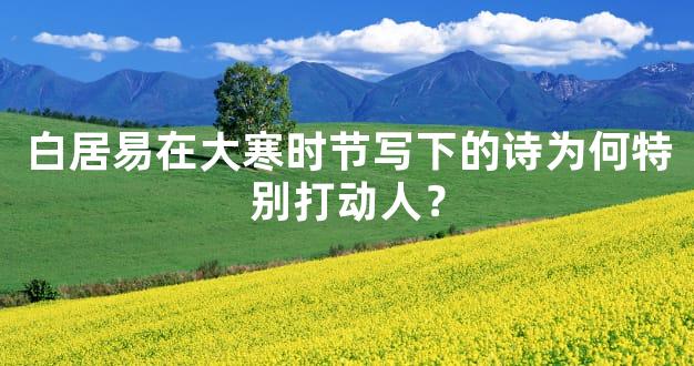 白居易在大寒时节写下的诗为何特别打动人？
