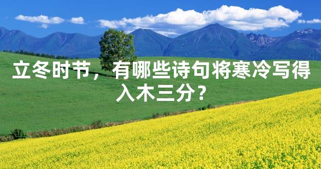 立冬时节，有哪些诗句将寒冷写得入木三分？