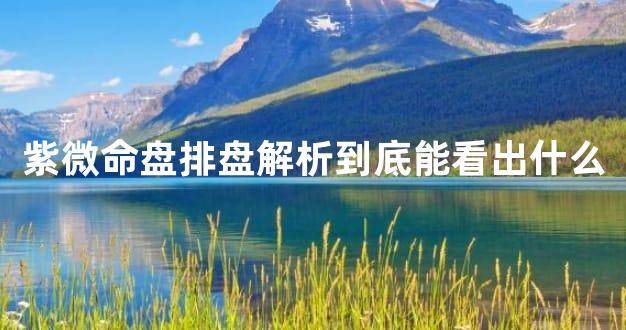 紫微命盘排盘解析到底能看出什么