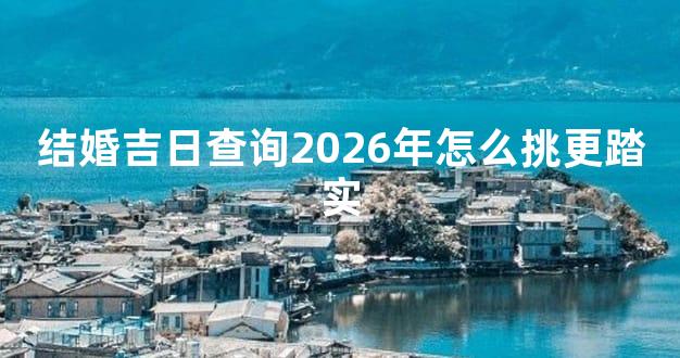 结婚吉日查询2026年怎么挑更踏实
