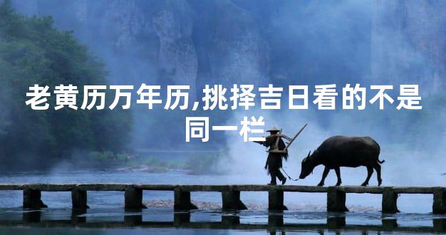 老黄历万年历,挑择吉日看的不是同一栏