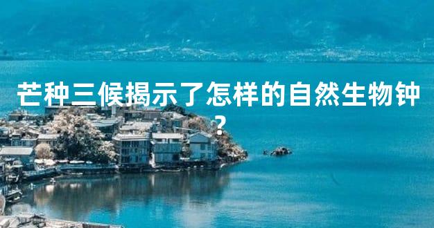 芒种三候揭示了怎样的自然生物钟？
