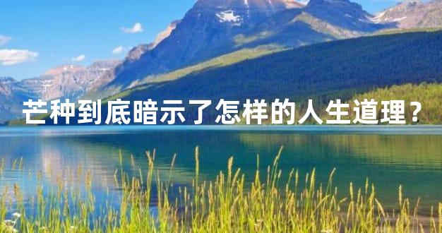 芒种到底暗示了怎样的人生道理？