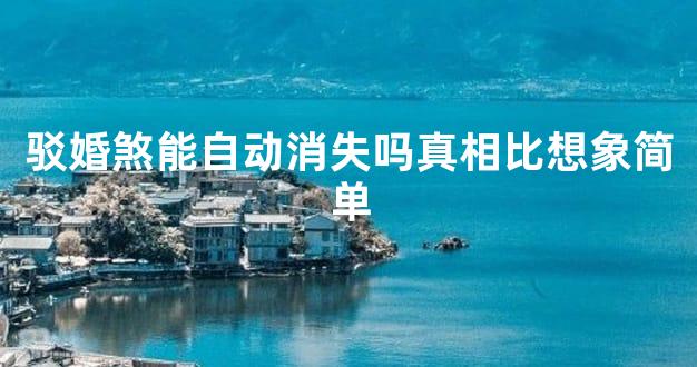 驳婚煞能自动消失吗真相比想象简单